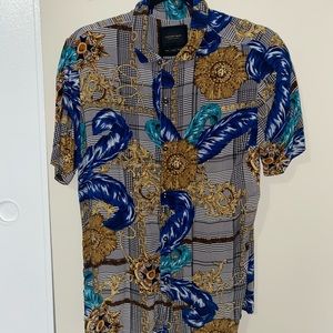 Feather Chain Link Mens Button Up
